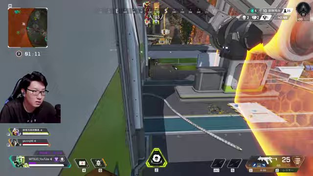 APEXのリング際で遮蔽物の陰から前方を見るみつおのコースティック視点