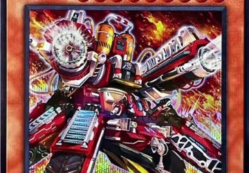 赤い機体のカードアートが画面いっぱいに表示される場面