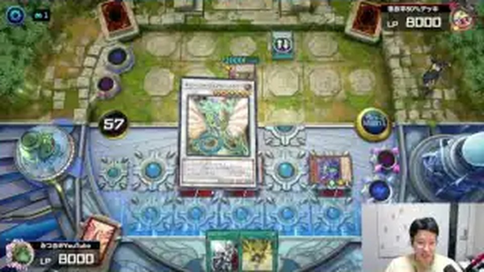 ランク戦のフィールドでシンクロモンスターが現れる場面