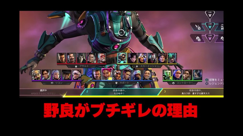 ゆうちびさんのAPEX動画で以前の野良VCを紹介する場面