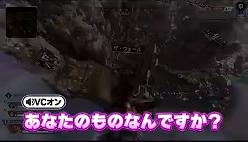 APEXの降下画面に『あなたのものなんですか?』というゆうちびの紫色の字幕が表示される場面