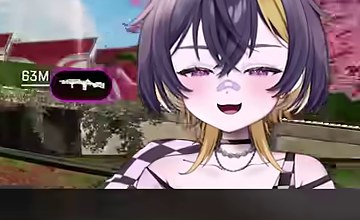 APEXの画面の上にゆうちびのキャラクターが笑顔で表示される縦動画の中央部分